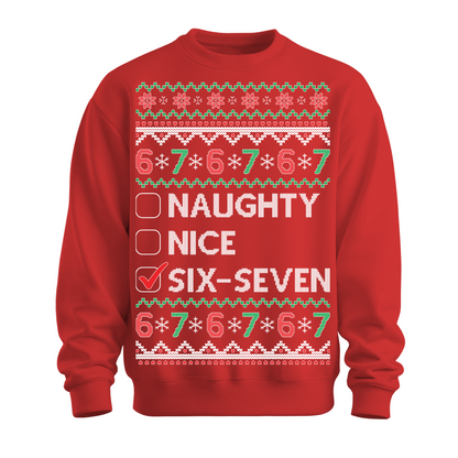 Ugly Christmas Sweater Naughty Nice Six Seven