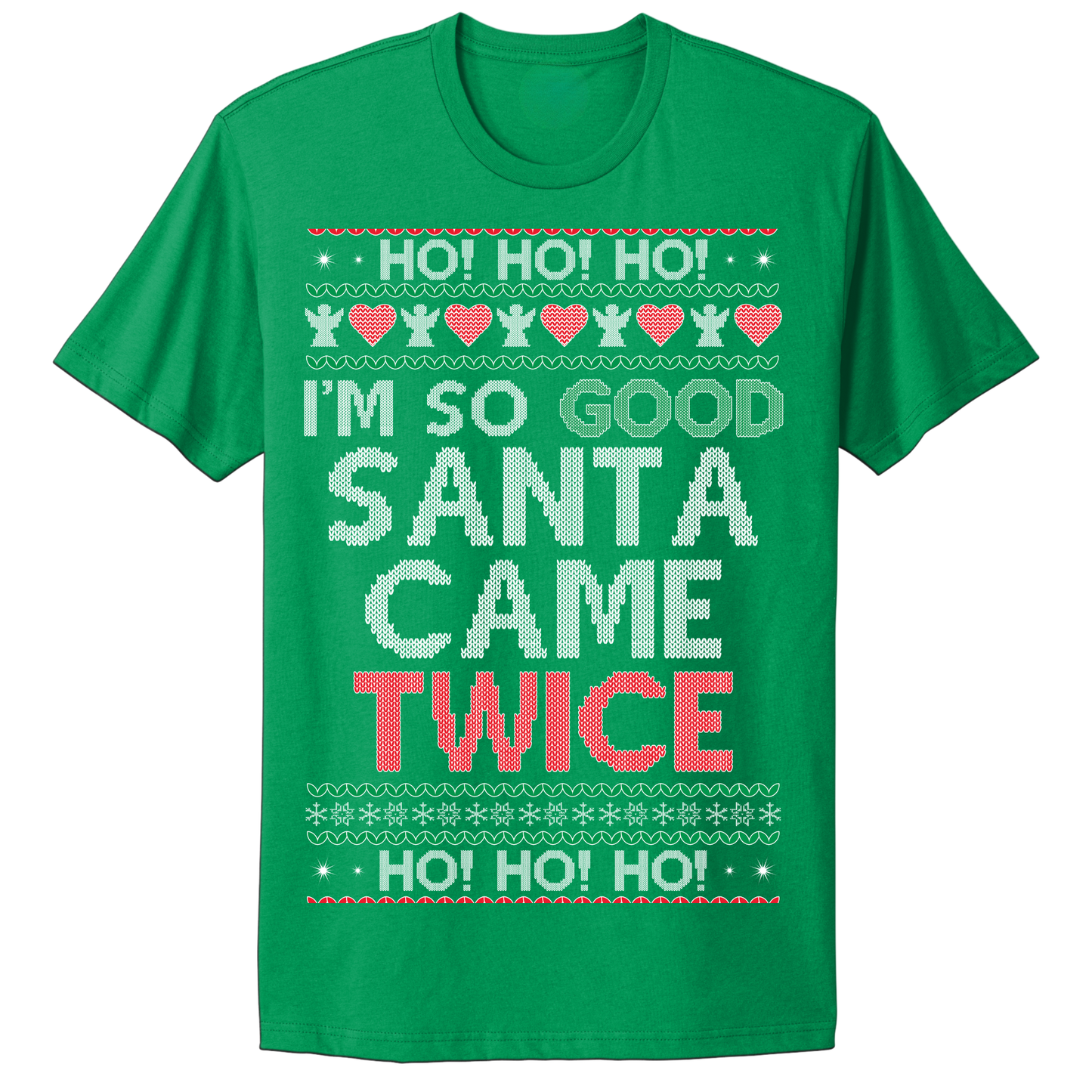 Ugly Christmas Tshirt Santa Came Twice