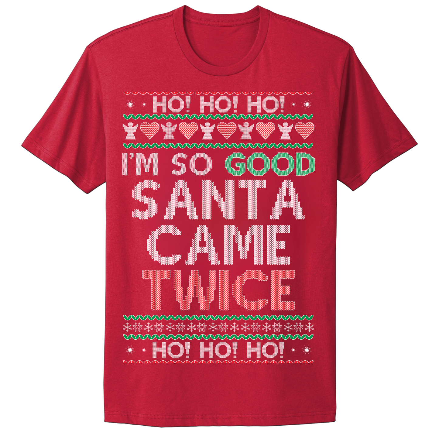 Ugly Christmas Tshirt Santa Came Twice
