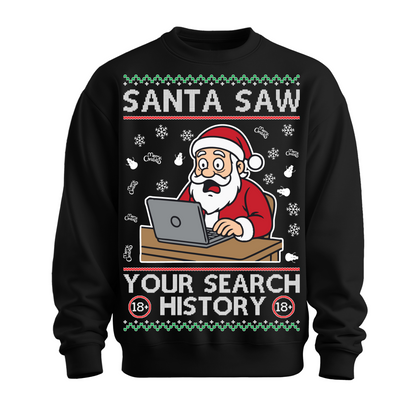 Ugly Christmas Sweater Santa Saw Search History