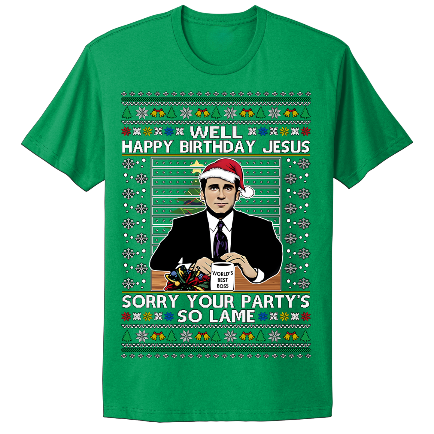 Ugly Christmas Tshirt Happy Birthday Jesus Lame Party Office