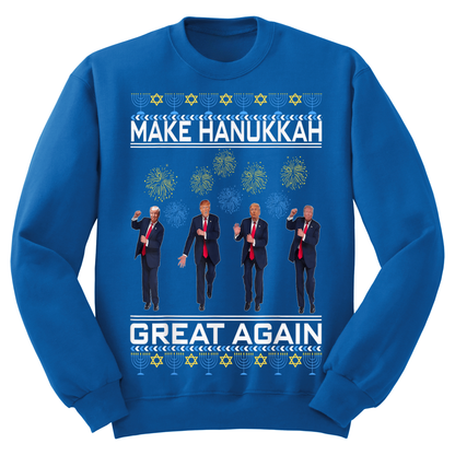Ugly Hanukkah Sweatshirt Trump Dance Make Hanukkah Great Again MAGA