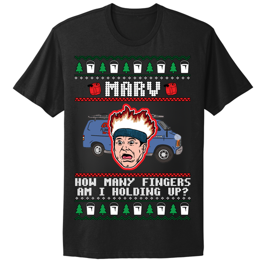 Ugly Christmas Tshirt How Many Fingers Marv Home Alone