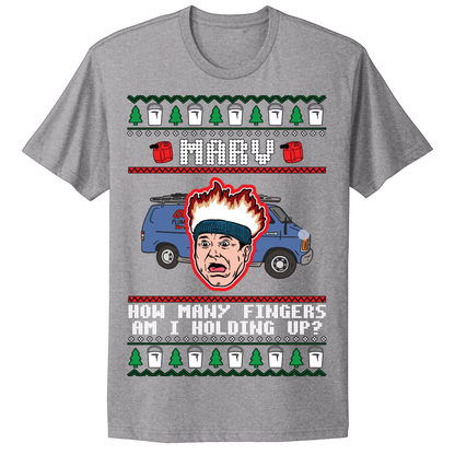 Ugly Christmas Tshirt How Many Fingers Marv Home Alone