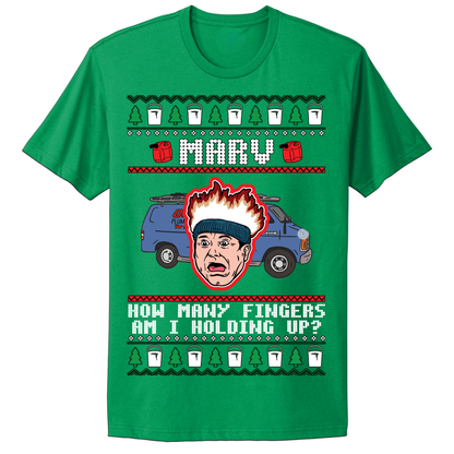 Ugly Christmas Tshirt How Many Fingers Marv Home Alone
