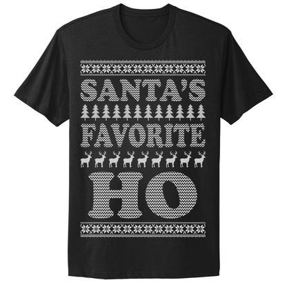 Ugly Christmas Tshirt Santa's Favorite Ho