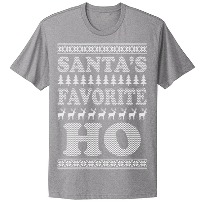 Ugly Christmas Tshirt Santa's Favorite Ho
