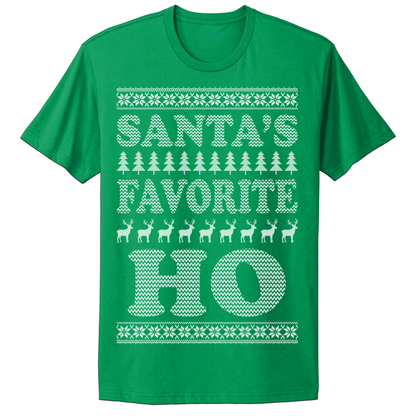 Ugly Christmas Tshirt Santa's Favorite Ho