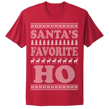 Ugly Christmas Tshirt Santa's Favorite Ho