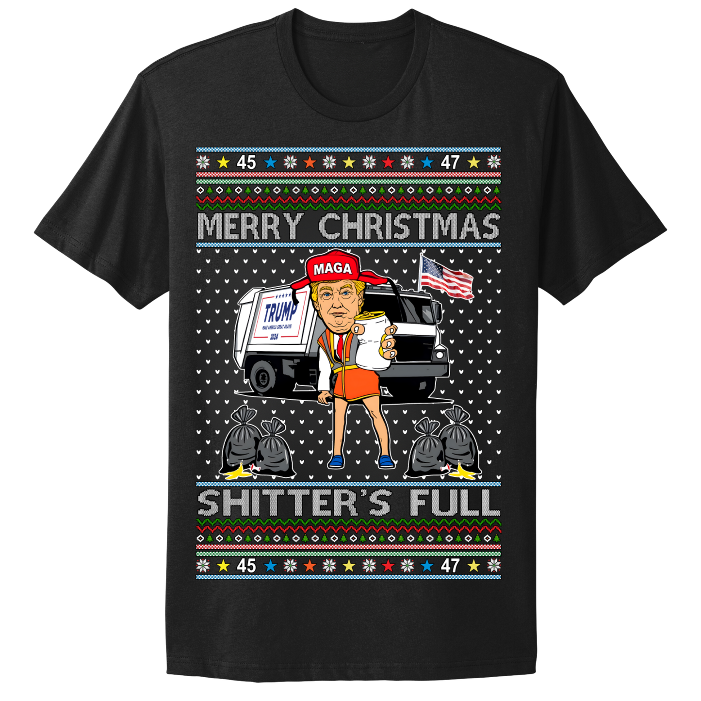 Ugly Christmas Tshirt Shitter's Full Trump Maga