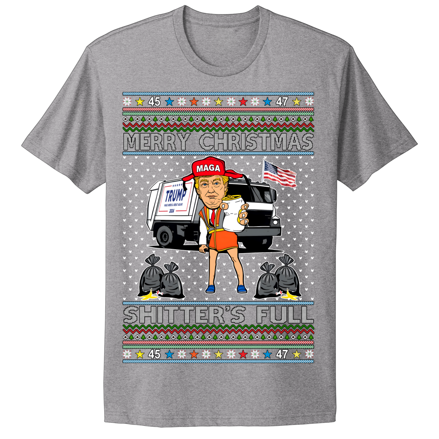 Ugly Christmas Tshirt Shitter's Full Trump Maga