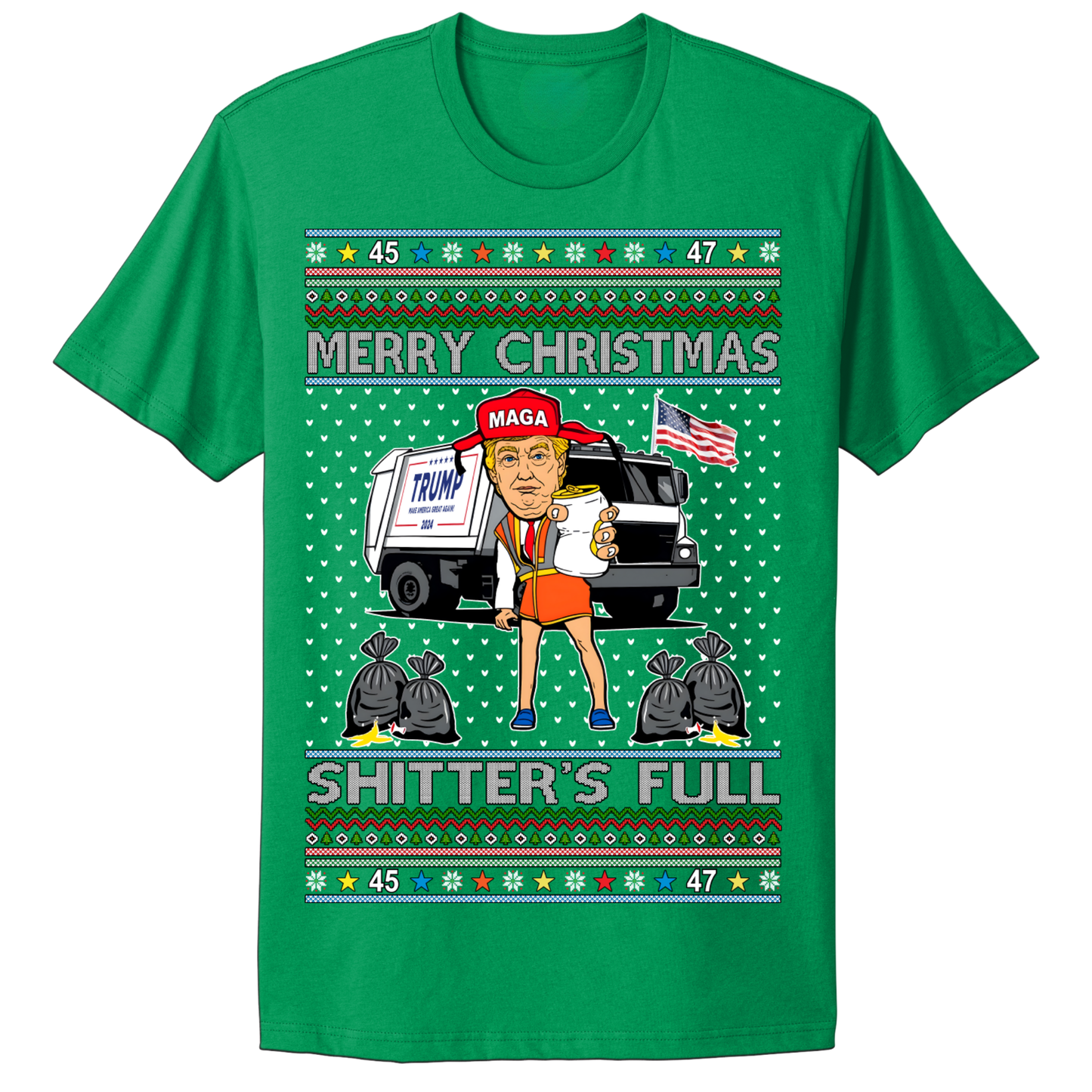 Ugly Christmas Tshirt Shitter's Full Trump Maga