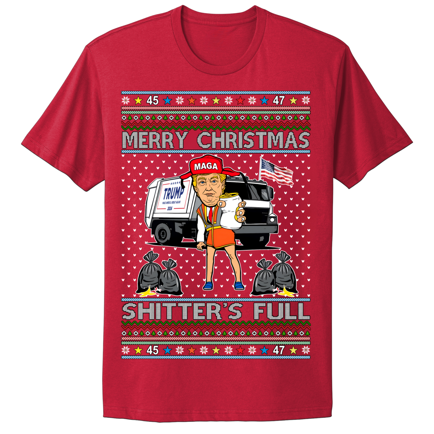 Ugly Christmas Tshirt Shitter's Full Trump Maga