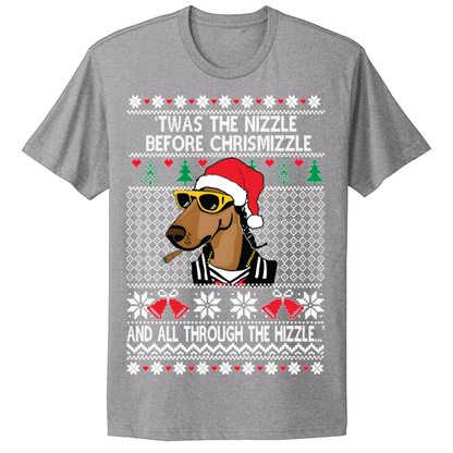 Ugly Christmas Tshirt Twas The Nizzle Dog