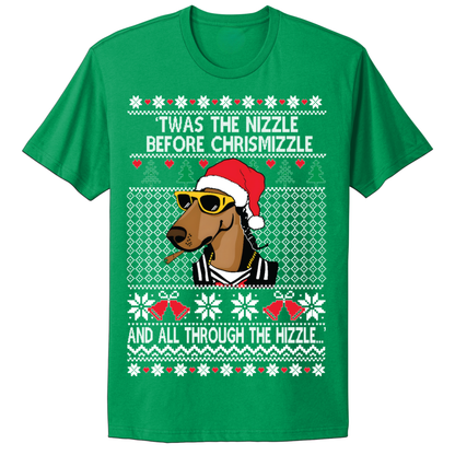 Ugly Christmas Tshirt Twas The Nizzle Dog