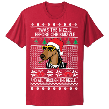 Ugly Christmas Tshirt Twas The Nizzle Dog