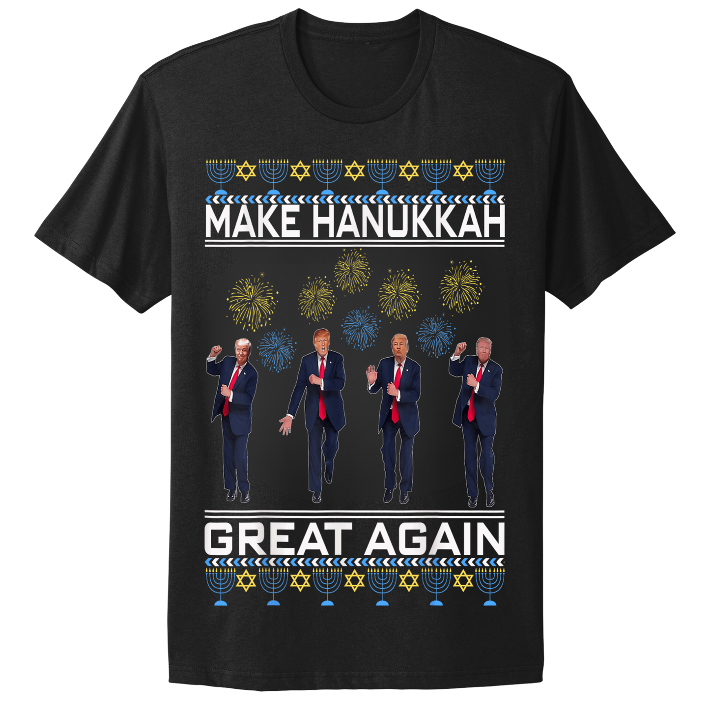 Ugly Hanukkah Tshirt Trump Dance Hanukkah Great Again MAGA