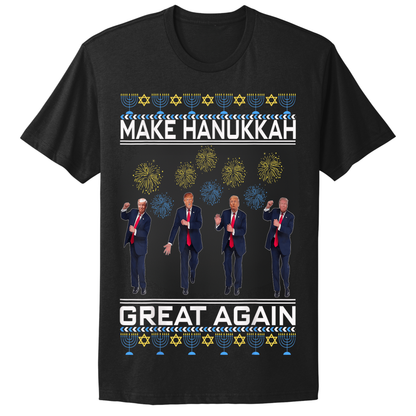 Ugly Hanukkah Tshirt Trump Dance Hanukkah Great Again MAGA