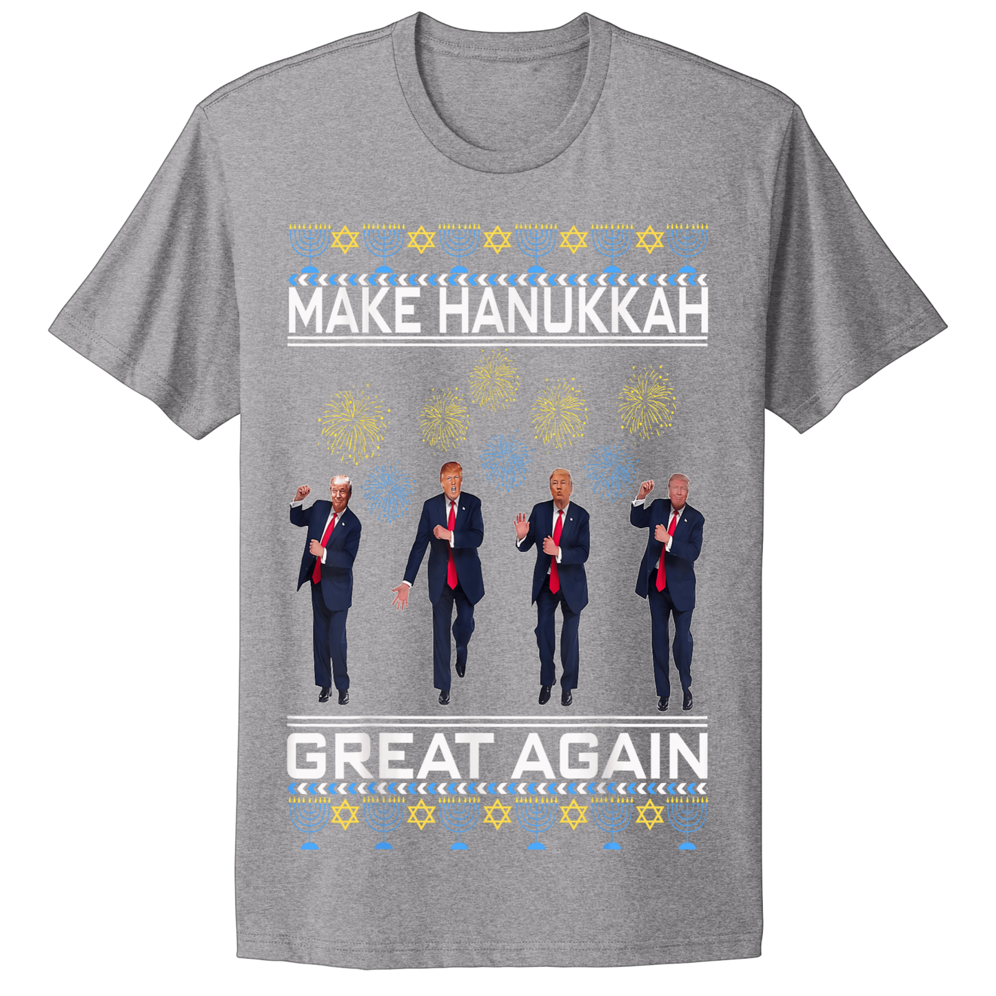 Ugly Hanukkah Tshirt Trump Dance Hanukkah Great Again MAGA