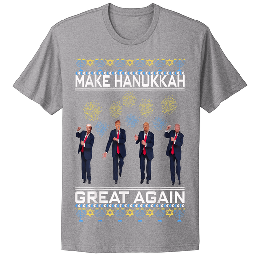 Ugly Hanukkah Tshirt Trump Dance Hanukkah Great Again MAGA