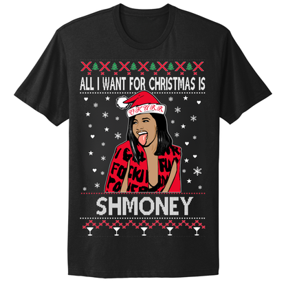 Ugly Christmas Tshirt Christmas Shmoney Cardi B