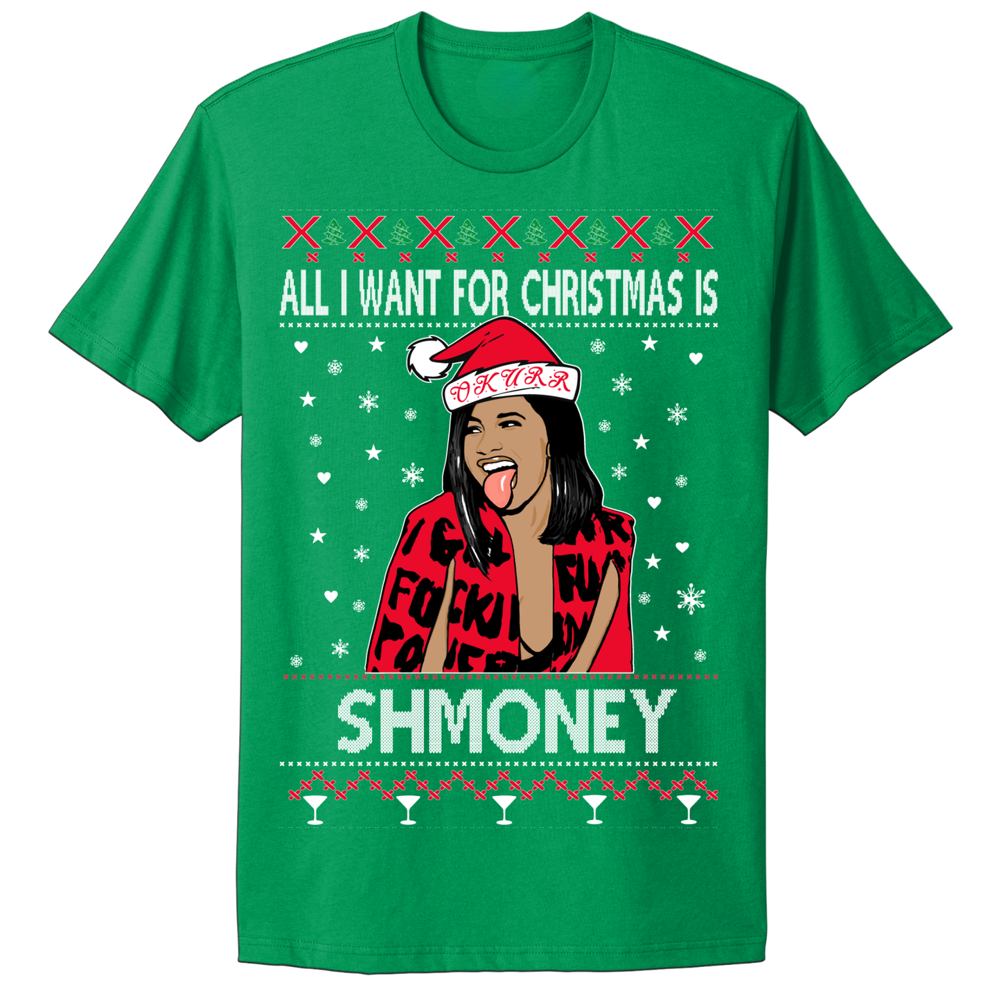 Ugly Christmas Tshirt Christmas Shmoney Cardi B