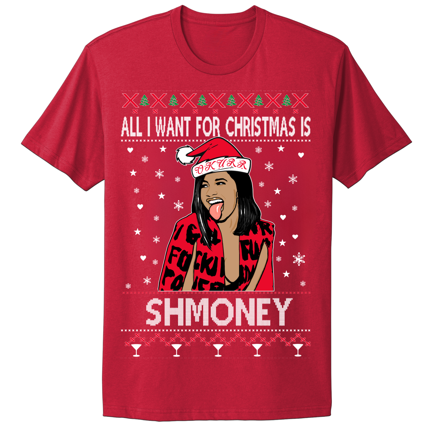 Ugly Christmas Tshirt Christmas Shmoney Cardi B