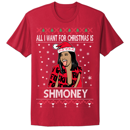 Ugly Christmas Tshirt Christmas Shmoney Cardi B