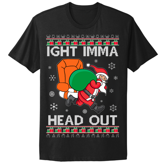 Ugly Christmas Tshirt Santa Head Out