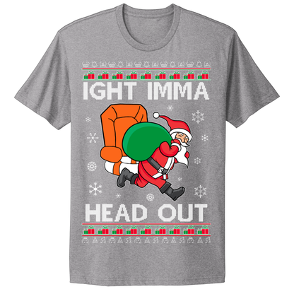 Ugly Christmas Tshirt Santa Head Out