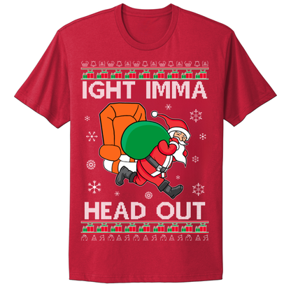 Ugly Christmas Tshirt Santa Head Out