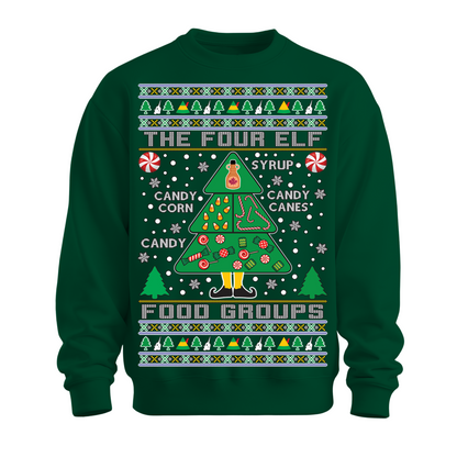 Ugly Christmas Sweater Four Elf Food Group