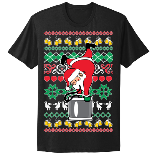Ugly Christmas Tshirt Drunk Santa Keg Stand