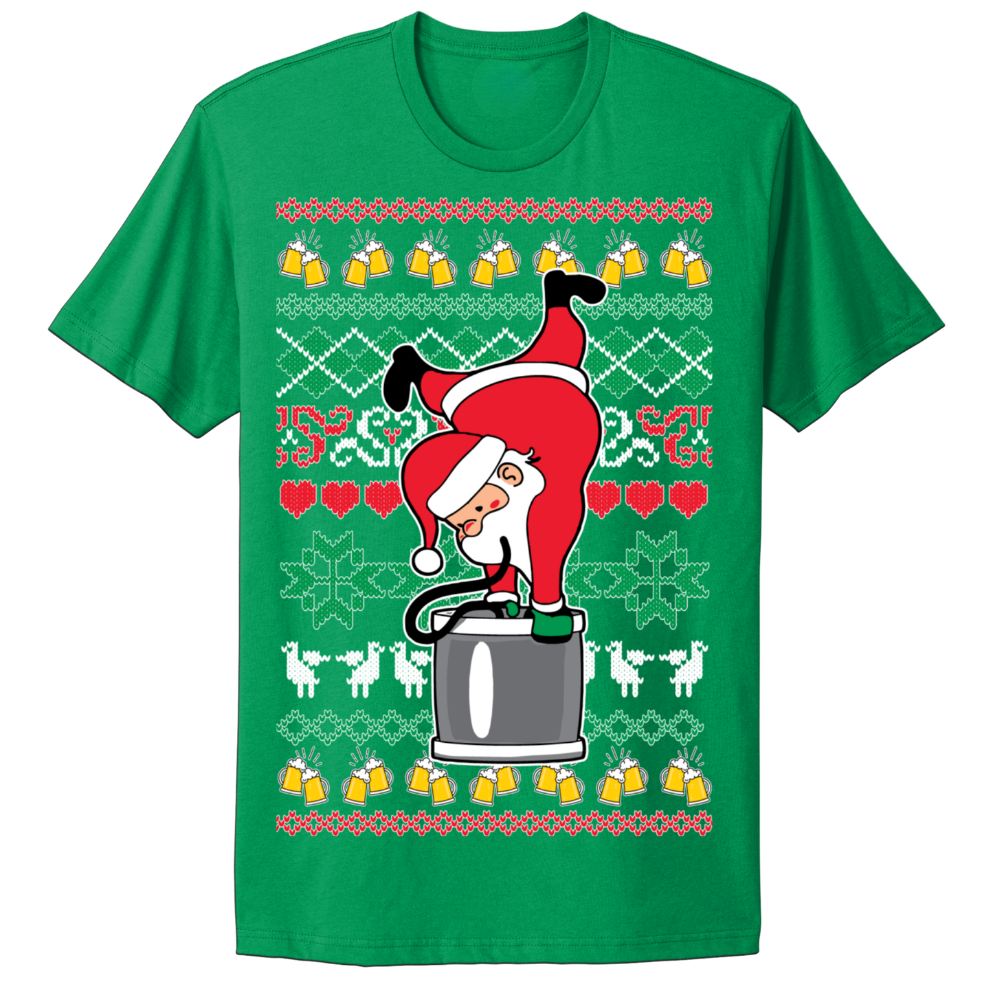 Ugly Christmas Tshirt Drunk Santa Keg Stand