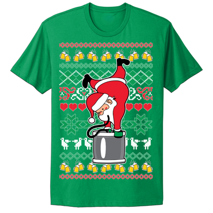 Ugly Christmas Tshirt Drunk Santa Keg Stand