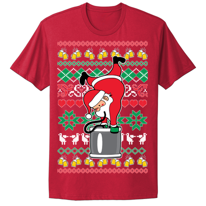 Ugly Christmas Tshirt Drunk Santa Keg Stand