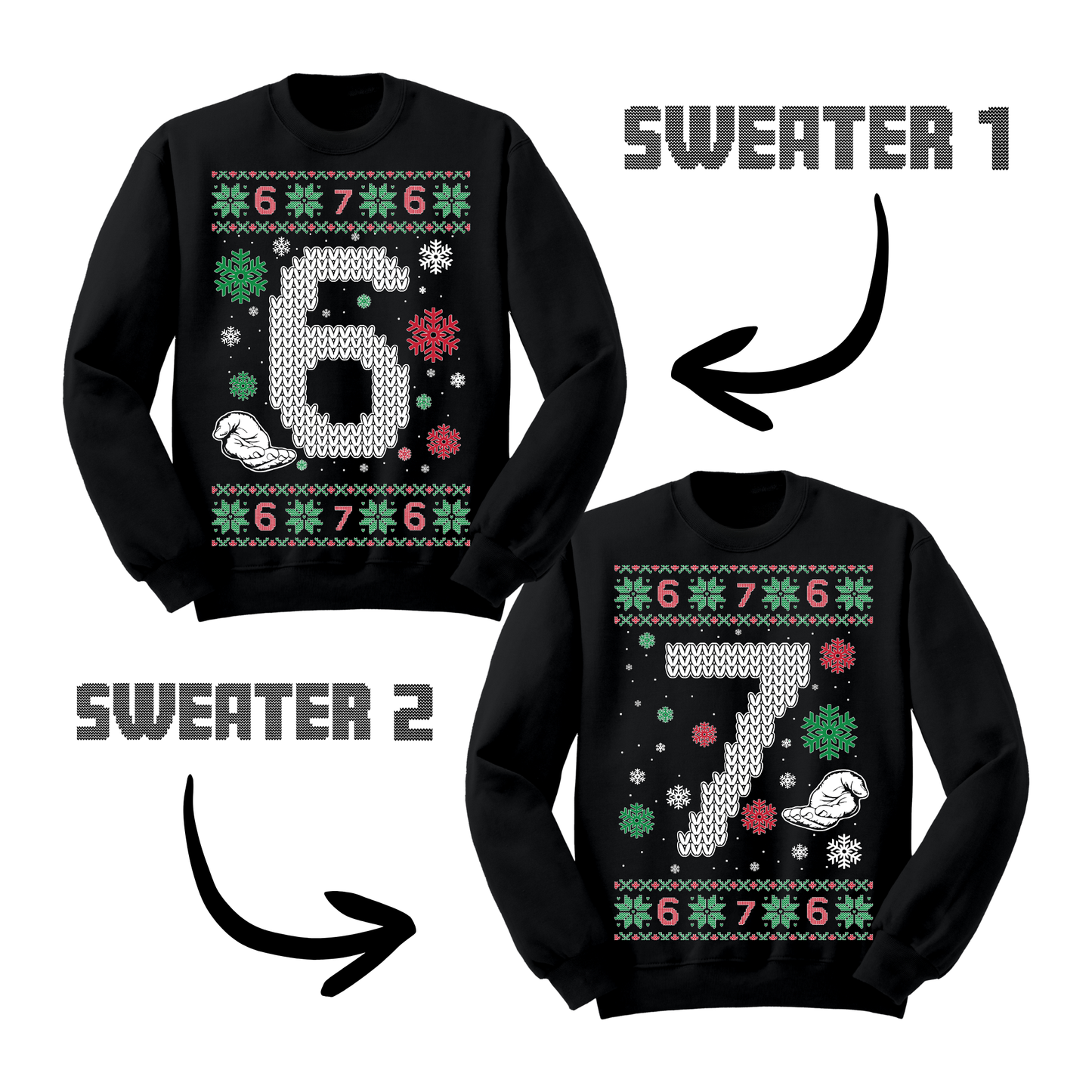 Couples Matching Ugly Christmas Sweater Six Seven Sweatshirts