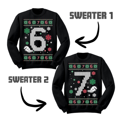 Couples Matching Ugly Christmas Sweater Six Seven Sweatshirts