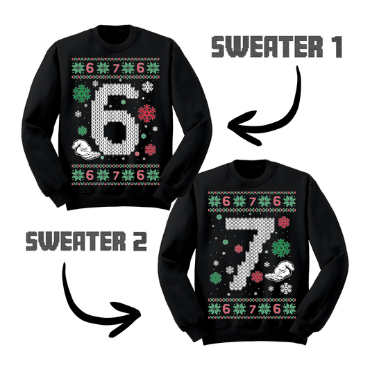 Couples Matching Ugly Christmas Sweater Six Seven Sweatshirts