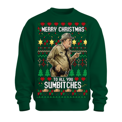 Ugly Christmas Sweater Merry Xmas Sum Bitches Buford Justice
