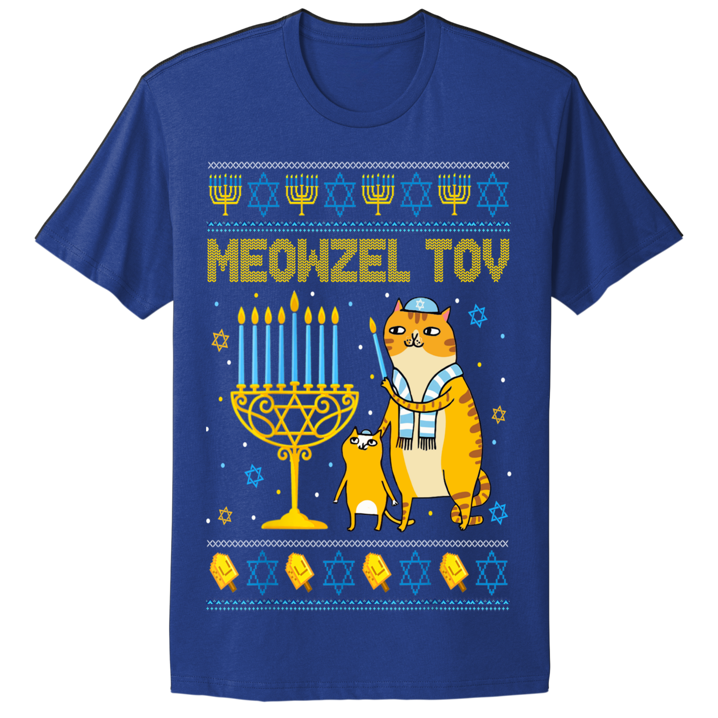 Ugly Hanukkah Tshirt Mazal Tov Cat Meowzel Tov