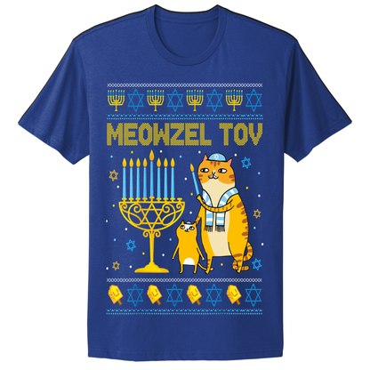 Ugly Hanukkah Tshirt Mazal Tov Cat Meowzel Tov