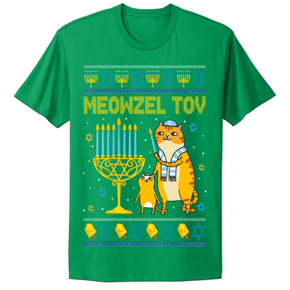 Ugly Hanukkah Tshirt Mazal Tov Cat Meowzel Tov