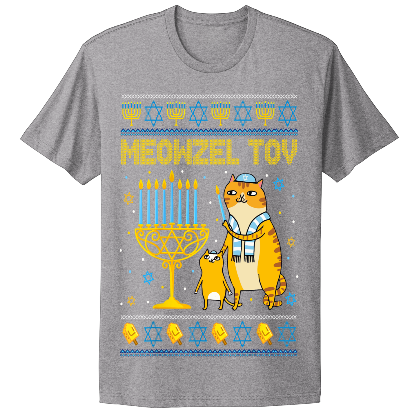 Ugly Hanukkah Tshirt Mazal Tov Cat Meowzel Tov