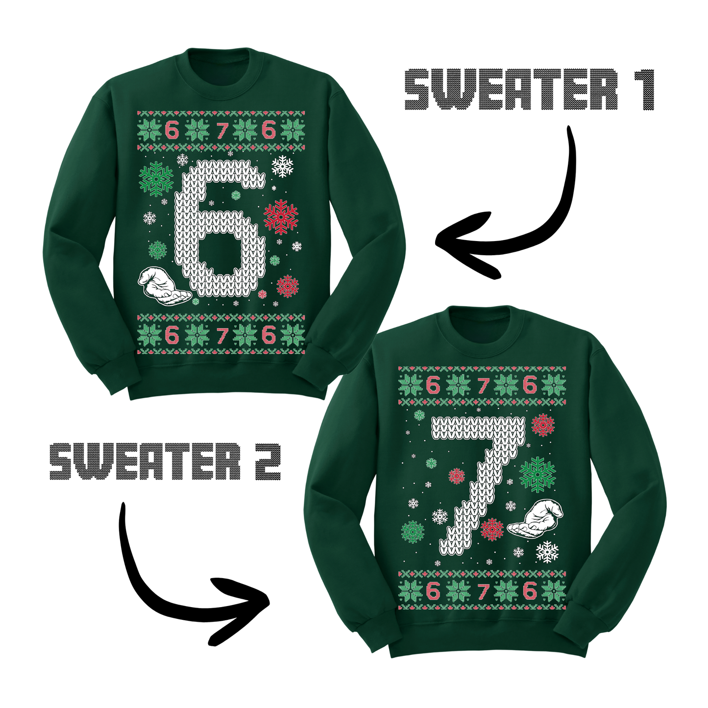 Couples Matching Ugly Christmas Sweater Six Seven Sweatshirts