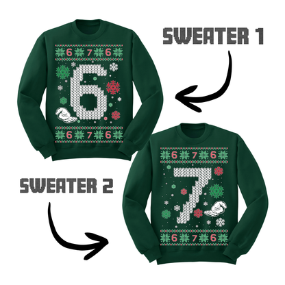 Couples Matching Ugly Christmas Sweater Six Seven Sweatshirts