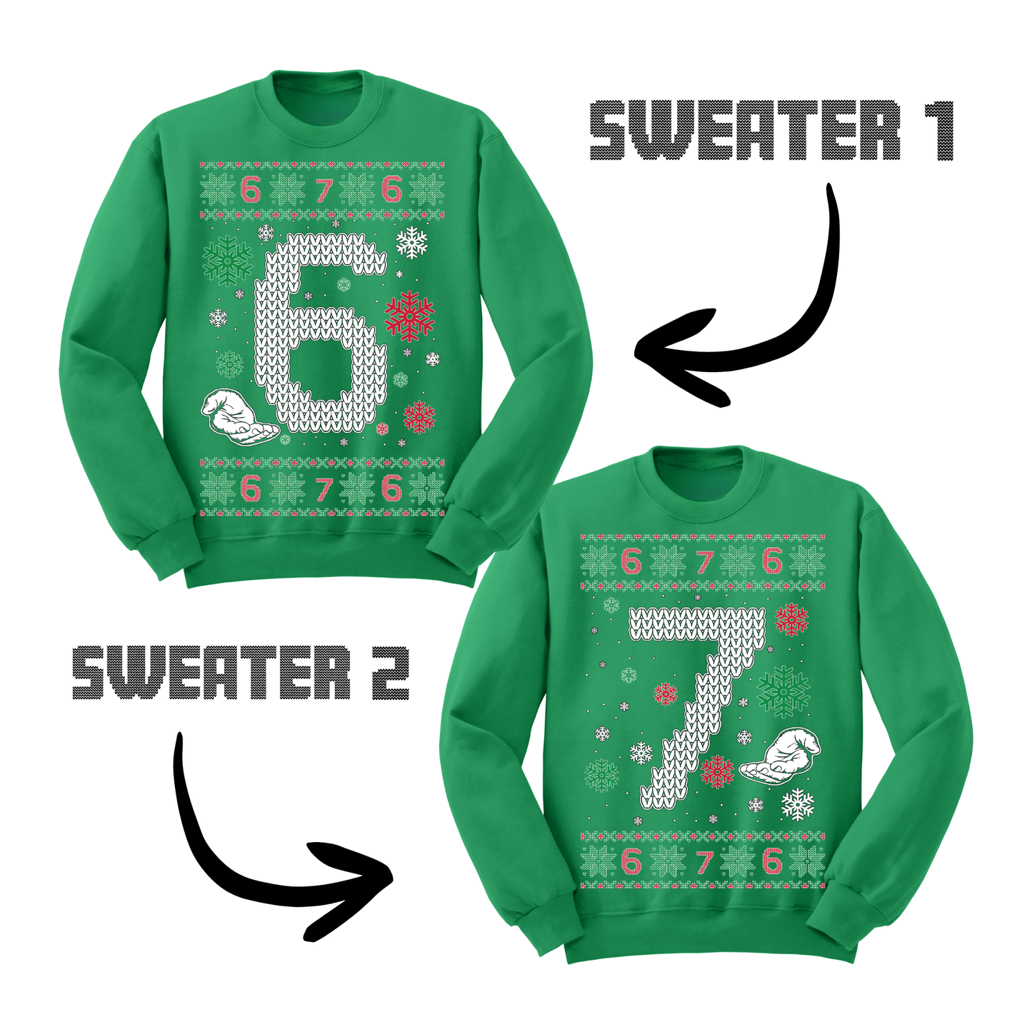Couples Matching Ugly Christmas Sweater Six Seven Sweatshirts