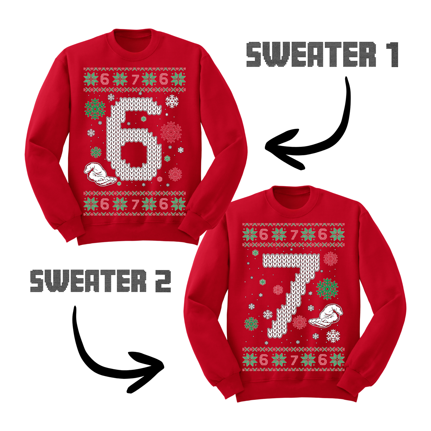 Couples Matching Ugly Christmas Sweater Six Seven Sweatshirts