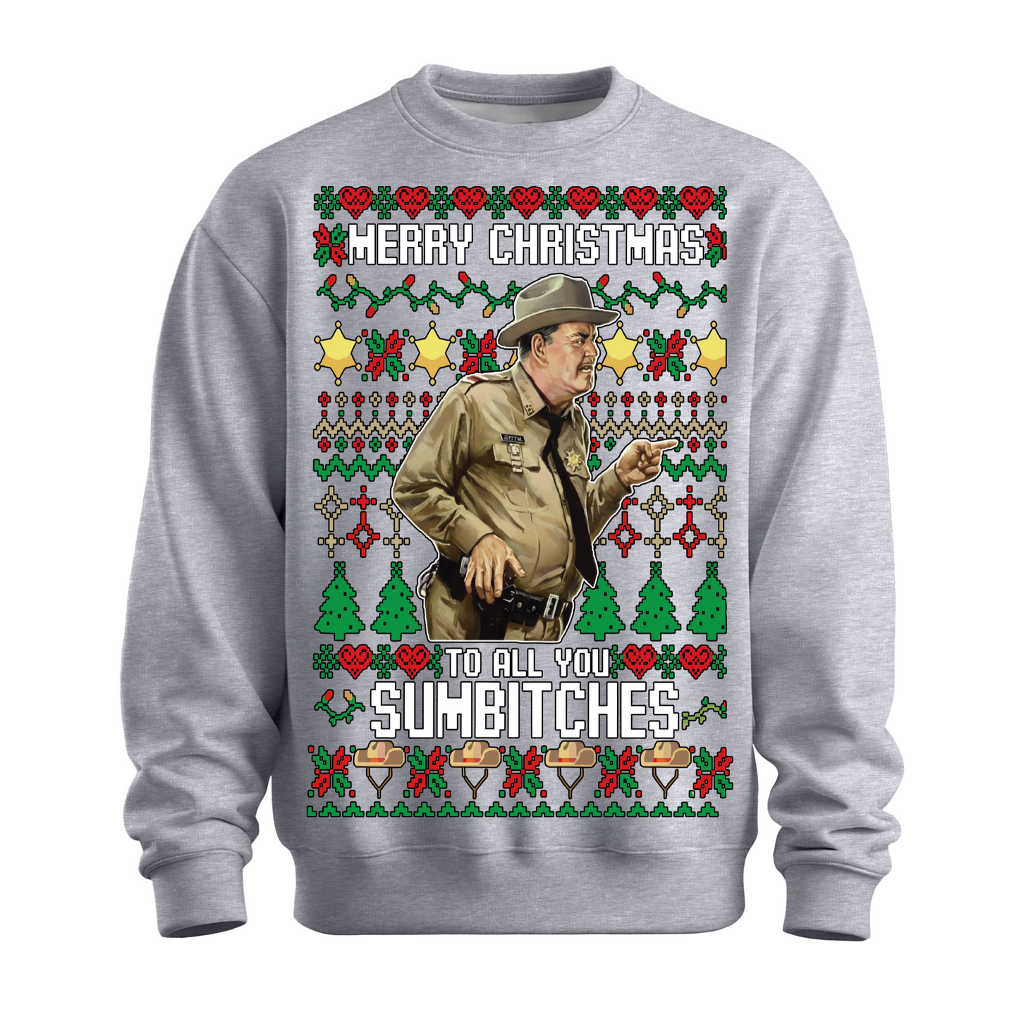 Ugly Christmas Sweater Merry Xmas Sum Bitches Buford Justice