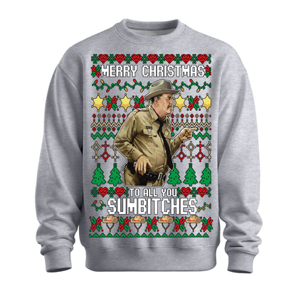 Ugly Christmas Sweater Merry Xmas Sum Bitches Buford Justice